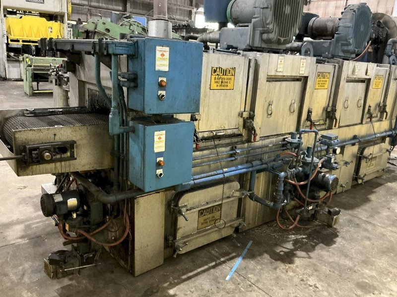 24" WIDE x 8" HIGH CAE RANSOHOFF 4-STAGE STAINLESS STEEL BELT CONVEYOR PARTS WASHER, WITH RUST INHIBITOR APPLICATION: YOBRO #25378
