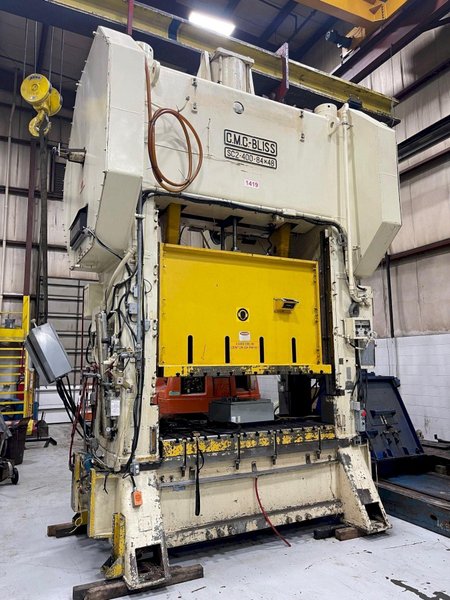 400 ton Bliss SC2-400-84-48 Used Straight Side Mechanical Metal Stamping Press For Sale, Year 1980, Good Running Press!