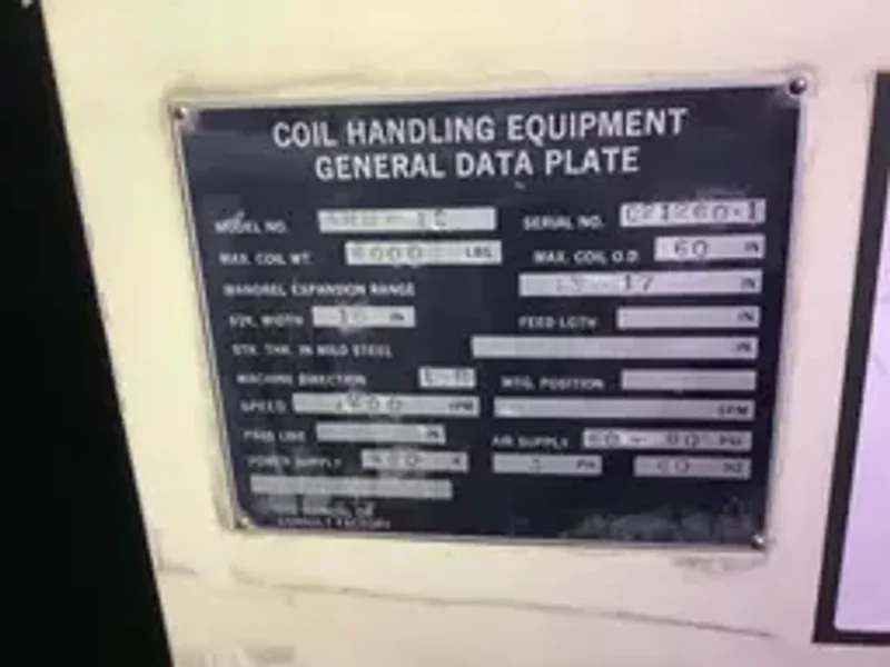 8,000 LBS X 18" CWP MODEL 4RM-18 POWERED UNCOILER COIL REEL: YOBRO #24958