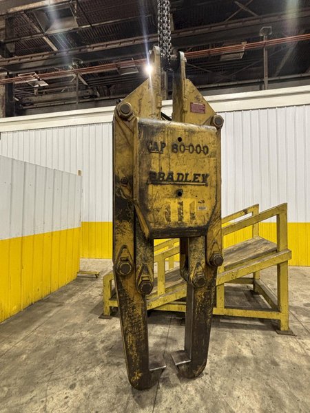 40 TON (80,000 LBS) BRADLEY ADJUSTABLE TELESCOPING COIL LIFTING GRAB TONGS: STOCK #23558