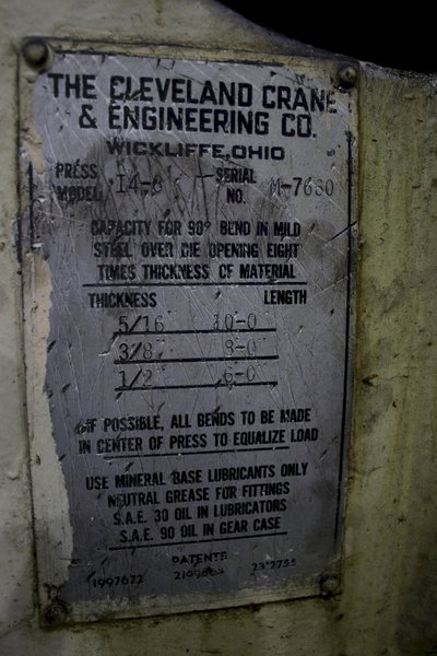 175 TON X 10&#039; STEELWELD MECHANICAL PRESS BRAKE: STOCK #75077