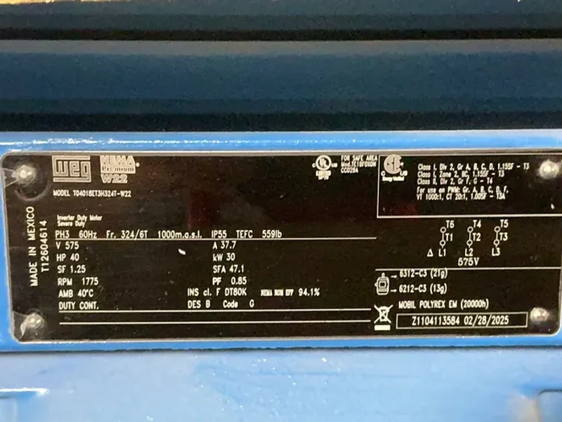 WEG 40 HP MOTOR   -  T04018ET3H324T-W22