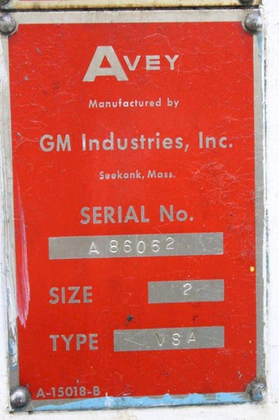 AVEY VSA SIZE 2 DRILL PRESS. STOCK # 1227724.