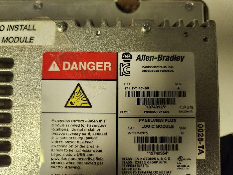ALLEN BRADLEY 2711P-T10C4D6/A PANELVIEW 10000 WORKING