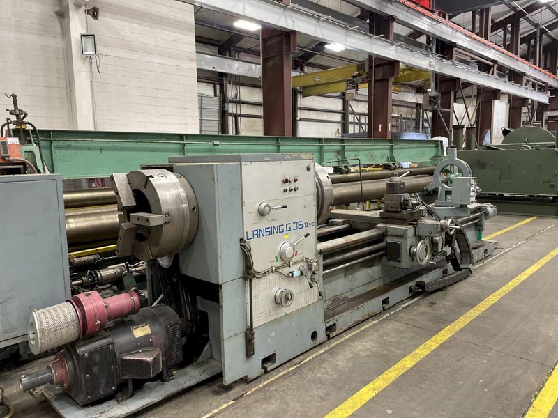 36" x 160" LANSING 13-5/8 HOLLOW SPINDLE ENGINE LATHE: YOBRO #24055