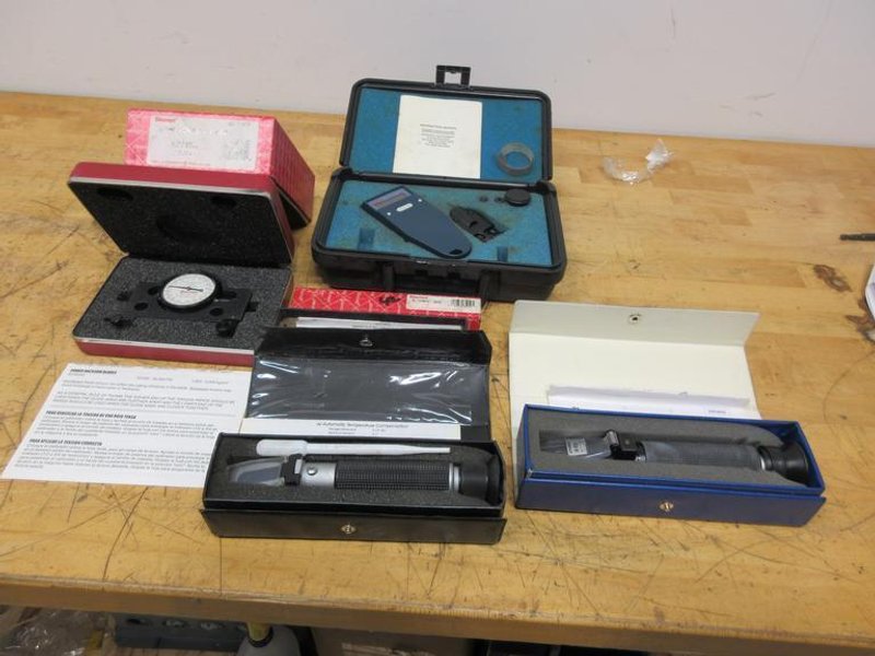 Starrett Saw Tension Guage and Blade Alignment Tool, SPI Digital Tachometer, (2) Handheld Refractometers- Auction Item