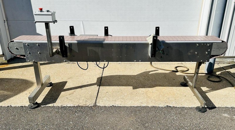 Stainless Steel  |  7.5” x 82” Flattop Belt Conveyor / Smooth Top Belt