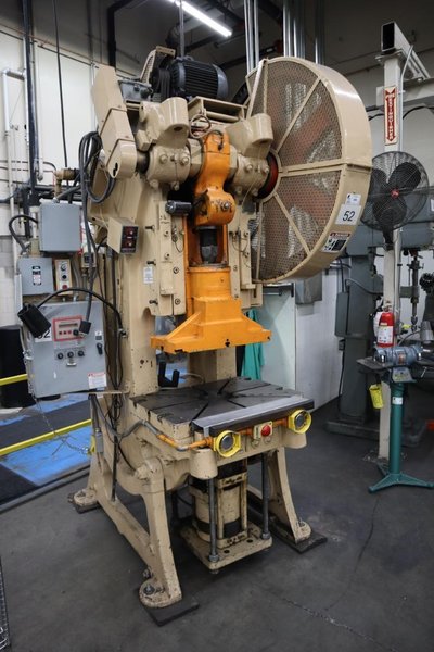 Bliss 21-1/2 OBI Punch Press, 60 Ton Back Geared, 3.75" Stroke, Air Clutch Brake- Auction Item