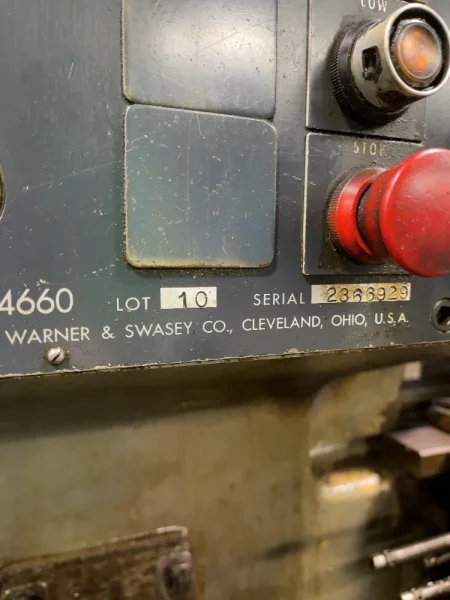 WARNER &amp; SWASEY 20” SWING TURRET LATHE   -  5 / M-4660