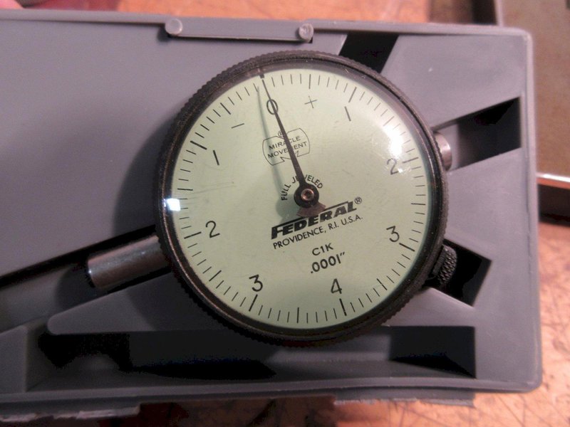 Scherr Tumico 1" Pressure Micrometer, Allina .0001" Dial Indicator, Federal .0001" x  .032"  Travel Indicator, Starrett No. 640-431 Dial Depth Gage- Auction Item