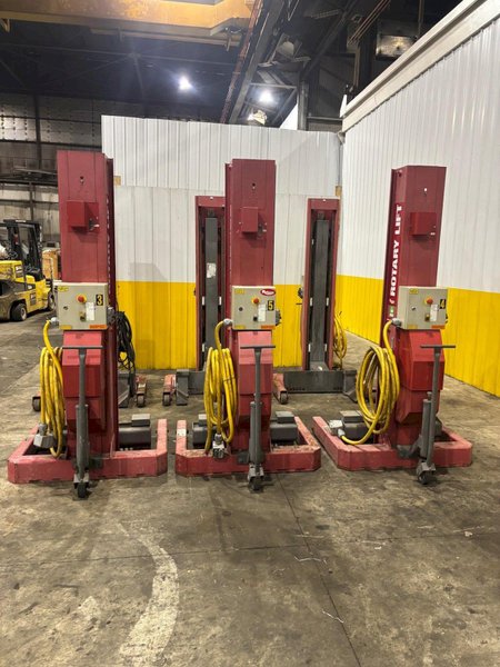 (6) 15,000 LBS ROTARY MODEL #HP615-100 AUTOMOTIVE COLUMN LIFT JACKS: YOBRO #24527