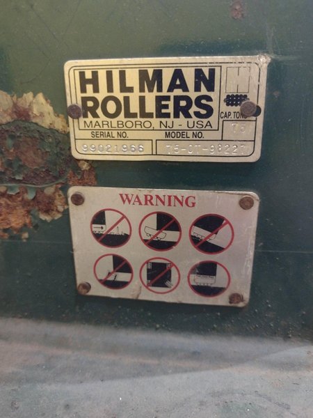 (2) 75 TON HILLMAN MODEL #75-OT ROLLER TYPE MACHINERY MOVING SKATES: STOCK #22986