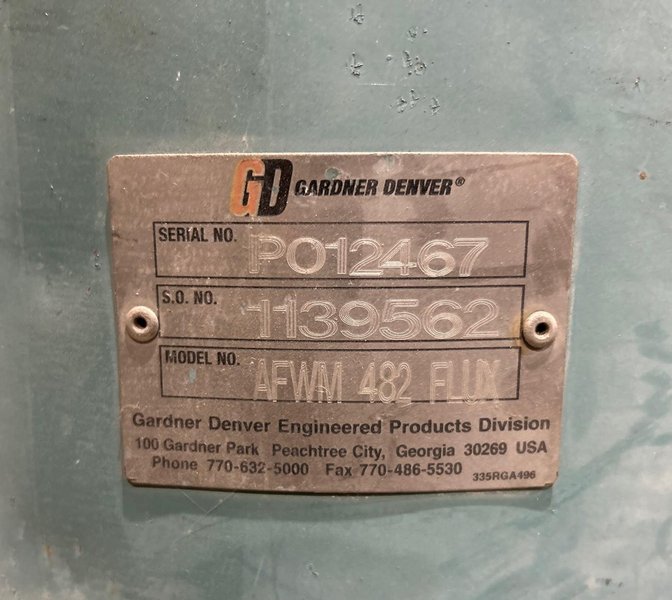 GARDNER DENVER MODEL #AFWM 482 FLUX RECOVERY SYSTEM: YOBRO #24904