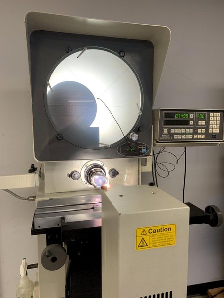 14" MITUTOYO PH-3500 Bench Top Optical Comparator with DRO, Cabinet Base, Surface.