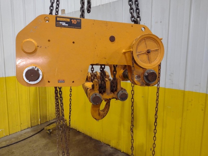 10 TON HARRINGTON MODEL #SHB100 CHAIN HOIST &amp; TROLLY: YOBRO #25079