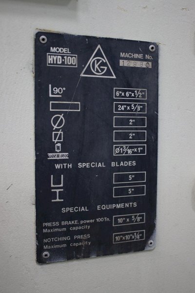 100 TON GEKA HYDRAULIC IRONWORKER: STOCK #75596
