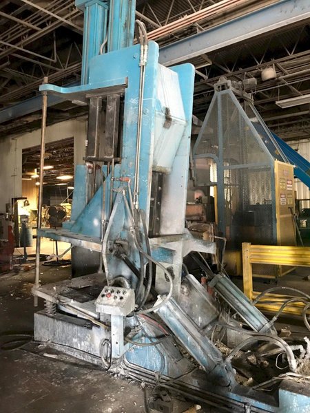 hall model hm6 molding machine s/n 1096 with hydraulics and controls with plc, 48&quot; x 48&quot; front platen, 45x48 rear platen