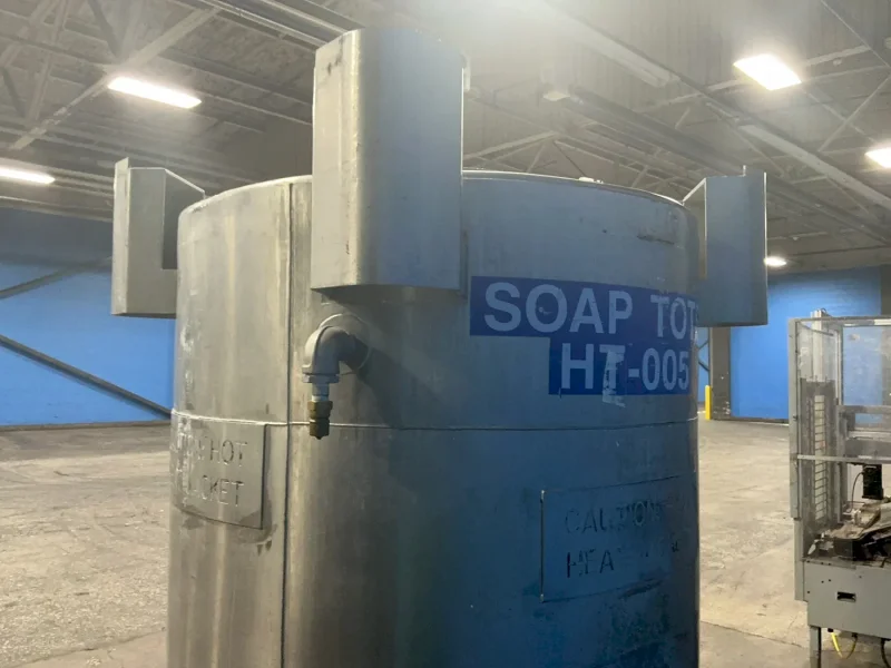 JV NORTHWEST 350 GAL STAINLESS STEEL SOAP HEATING TOTE / IBC TANK