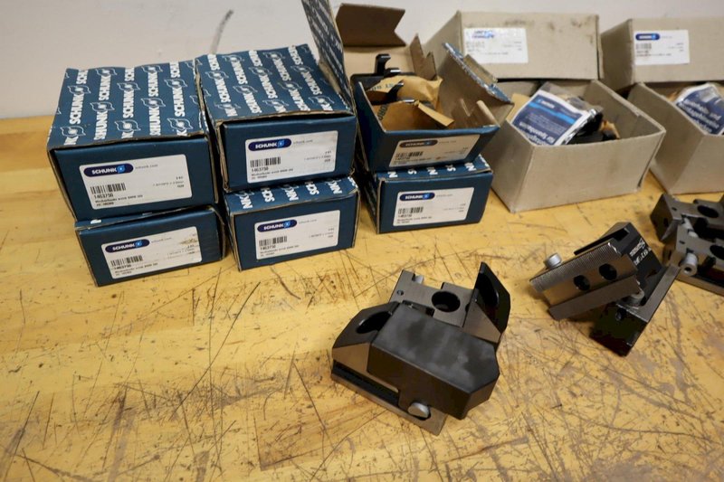 Schunk BWTJ-K210-14 Serrated Cam Lock Hard Jaws for 3-Jaw Chucks (3) Sets with Multilple Sets of Replaceable Steel Jaws Short and Tall- Auction Item
