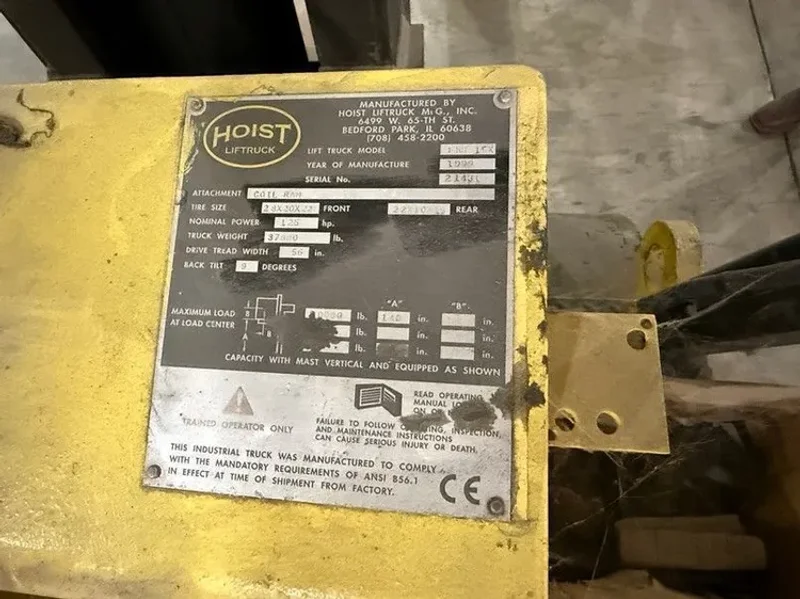 30,000 LB. HOIST F-101-15X W/ COIL RAM ATTACHMENT. STOCK #1219425