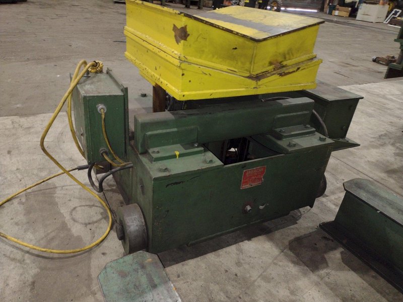 6,000 LBS AMERICAN MODEL #1000 MOTORIZED COIL REEL UNCOILER &amp; COIL CAR: STOCK #21322