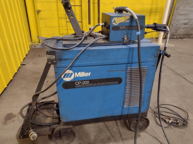 200 AMP MILLER MODEL #CP-200 DC ARC WELDER &amp;  S-22 WIRE FEEDER: STOCK #19659