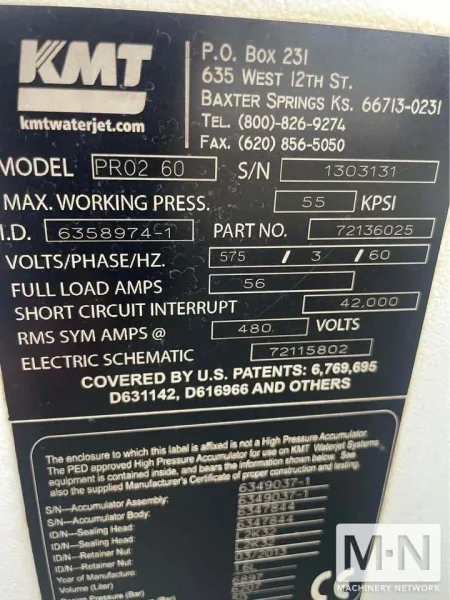 6' X 12' MULTICAM SERIES 3000 WATERJET