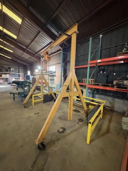 2 TON SPANCO MOBILE GANTRY CRANE WITH 2TON HARRINGTON HOIST STOCK# 4133