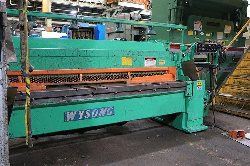 1/4" X 10' WYSONG MECHANICAL POWER SQUARING SHEAR MODEL 1025