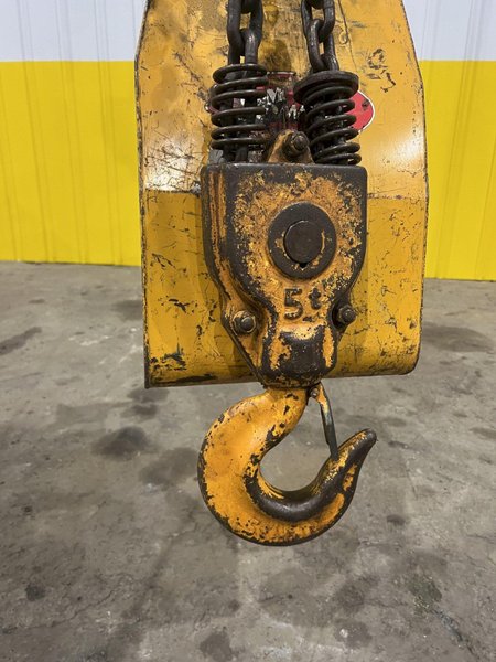 10,000 LB (5 TON) HARRINGTON MOTORIZED CHAIN HOIST W/ POWER TROLLEY: STOCK #19953