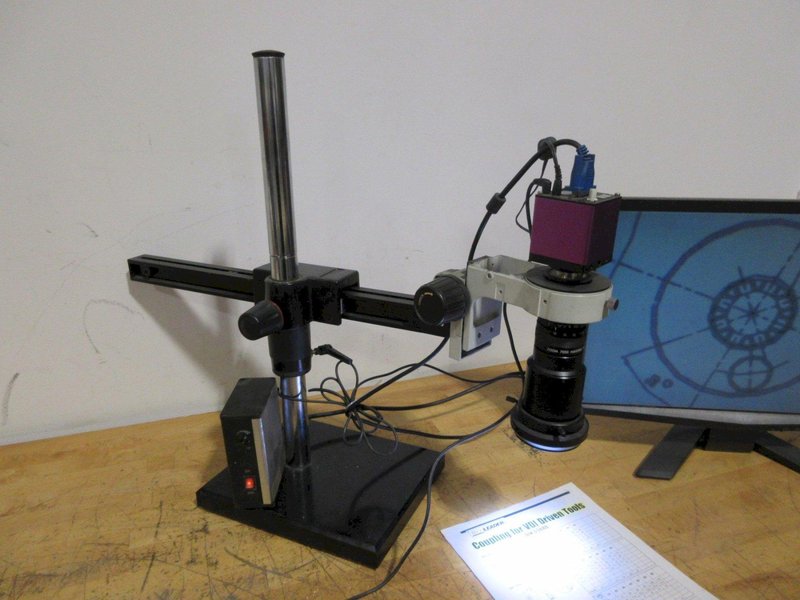 Scienscope CC-WSXGA-CD 30fps HD Camera / Navitar TV Zoom 7000 Lens, with Adjustable Arm Base and Acer 21" Monitor- Auction Item
