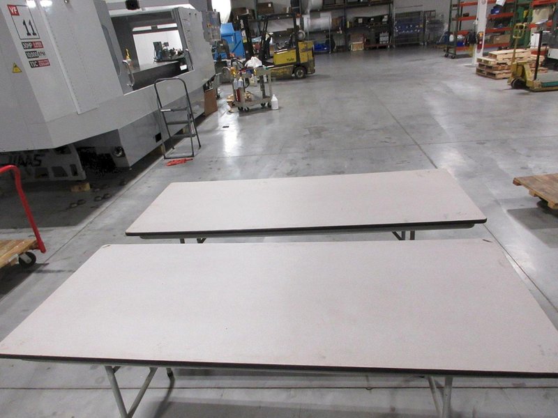 Folding Tables (2) Particle Board/Laminate Tops- Auction Item