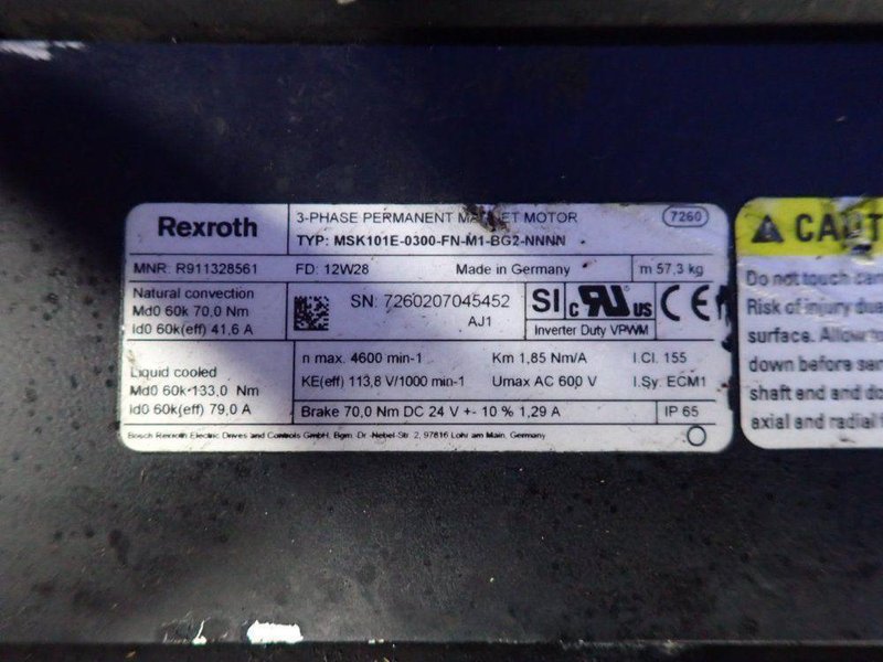 REXROTH SERVO MOTOR   -  MSK101E-0300-FN-M1-BG2-NNNN