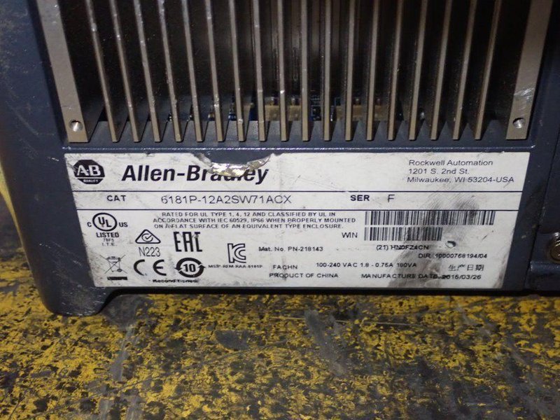 ALLEN BRADLEY 12" MONITOR  -  6181P-12A2SW71ACX