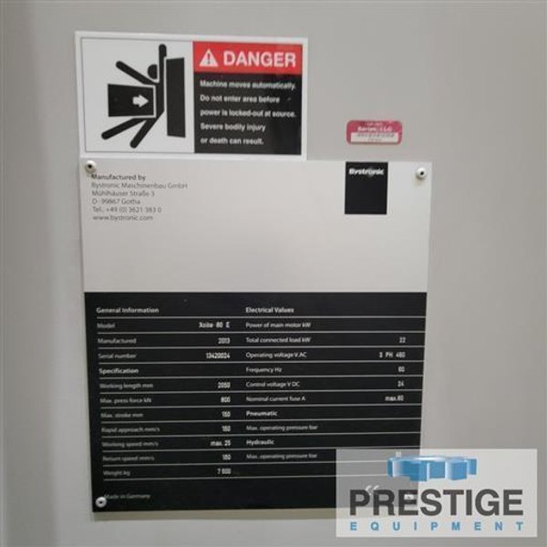 88 Ton Bystronic Xcite 80E CNC Electric Servo Press Brake