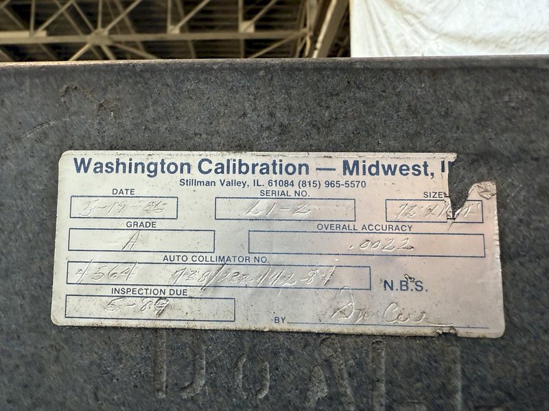 72&quot; X 144&quot; DOALL GRANITE SURFACE PLATE. STOCK # 0671325