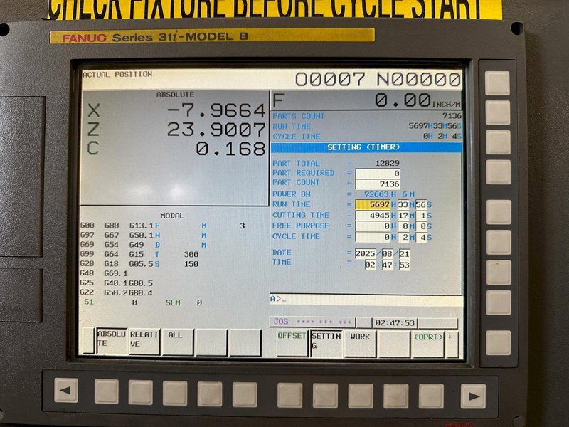 Used, 48" x 78" Geminis Model GT5 G2 - Flat Bed CNC Lathe with Y Axis