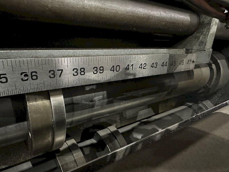 48&quot; X 18 GAUGE SCHLEBACH MODEL #MSS-1250 SLASHER (SLITTING &amp; CROSS CUTTING) SLEAR MACHINE: STOCK #19238