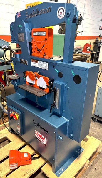 4" x 4" x 3/8" Scotchman Hydraulic Ironworker 50514-EC, 50 Ton, Punch, Bar Shear, Notcher, New, In Stock