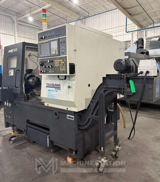 Takisawa NEX-108 CNC Turning Center – 8″ Chuck, Tool Presetter, Tailstock Lathe