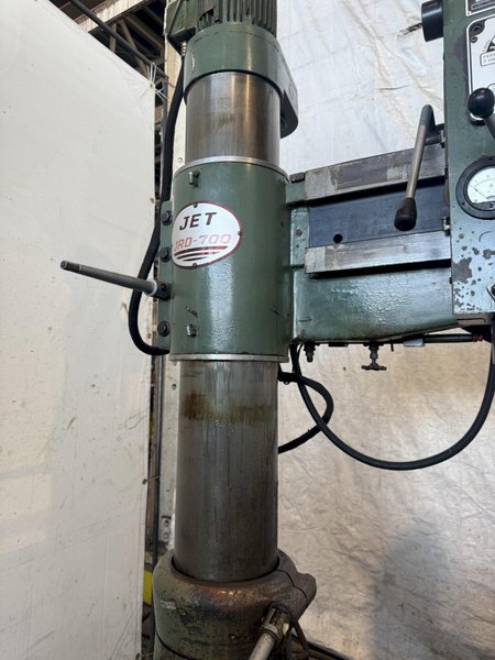 3' X 8" JET MODEL JRD-700 RADIAL ARM DRILL. STOCK # 1111425.
