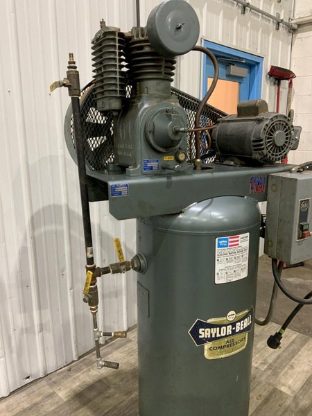 3 HP SAYLOR BELE SINGLE PHASE AIR COMPRESSOR: STOCK #80351