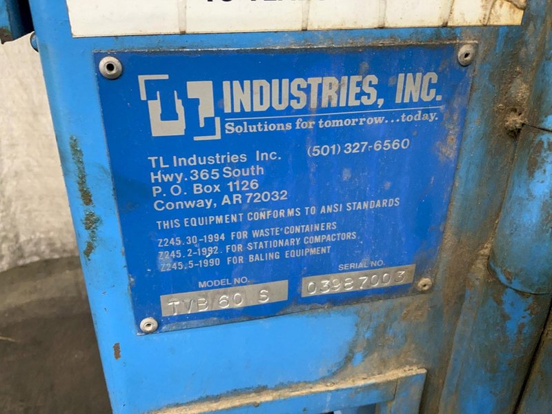 TL INDUSTRIES MODEL TVB60S VERTICAL CARDBOARD BALER: STOCK #81528