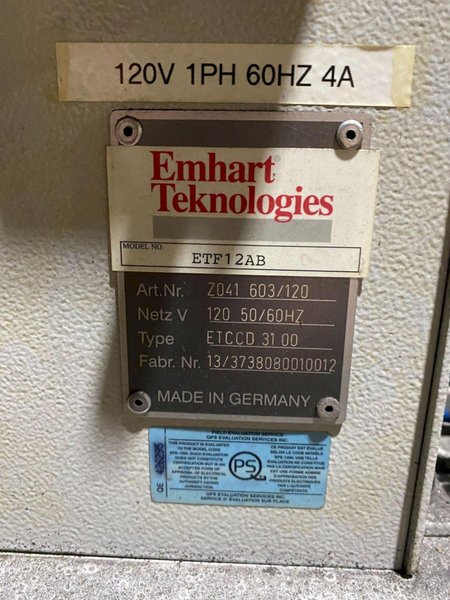 EMHART ETF12AB Stud Welder PARTS ONLY **Missing Control Board**