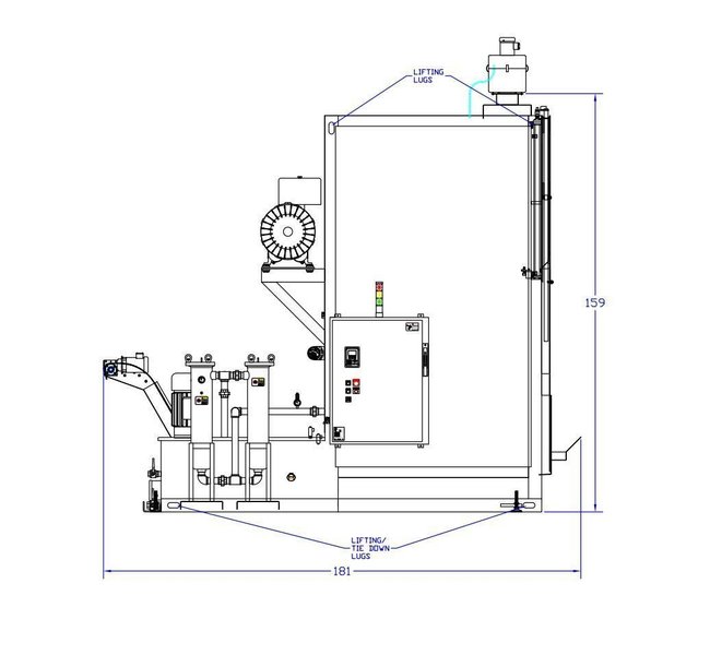 74" X 74" STOELTING MODEL #CSW8121 ROLL-IN TURNTABLE TYPE PARTS WASHER: YOBRO #25172