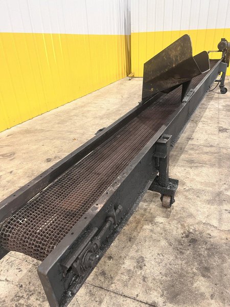 16&#039; LONG X 12&quot; WIDE METAL BELT PARTS TRANSFER CONVEYOR: STOCK #21668