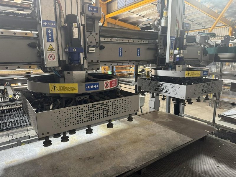 3000 Watt Salvagnini L3 Fiber Laser with 10 Tray Tower and Part Take Out Automation