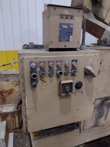 17 CUBIC FT ALMCO MODEL #V-16TF TUB TYPE VIBRATORY FINISHER W/ CONVEYOR LOAD &amp; SHAKER TABLE: YOBRO #25321