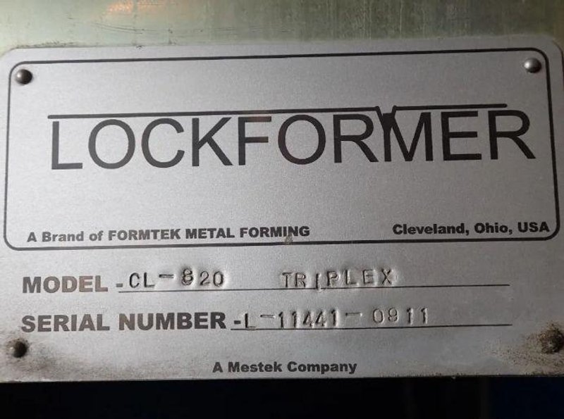 LOCKFORMER MODEL #CL-820 TRIPLEX ROLLFORMER: STOCK #20508