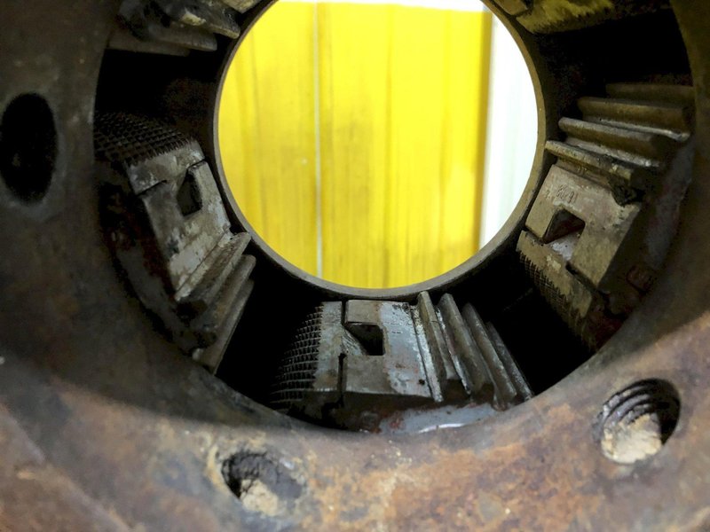 5&quot; PIPE PECK-O-MATIC HYDRAULIC BUCK-ON / BREAK-OUT MACHINE FOR THREADED PIPE: STOCK #16528